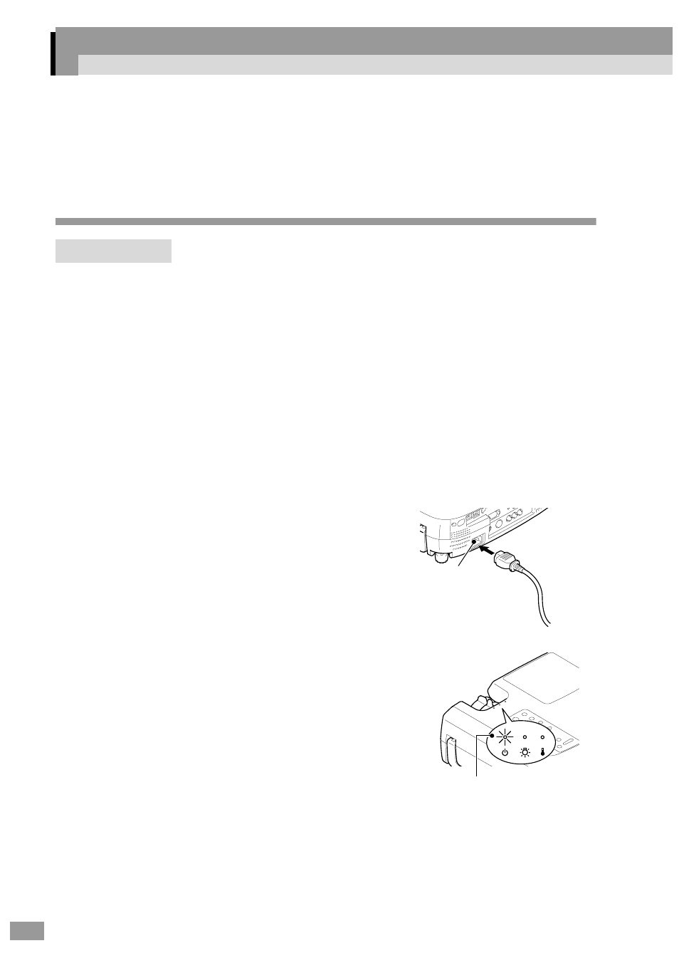 Turning on the projector, Connecting the power cord, P.36) | Epson ELP-600 User Manual | Page 38 / 120
