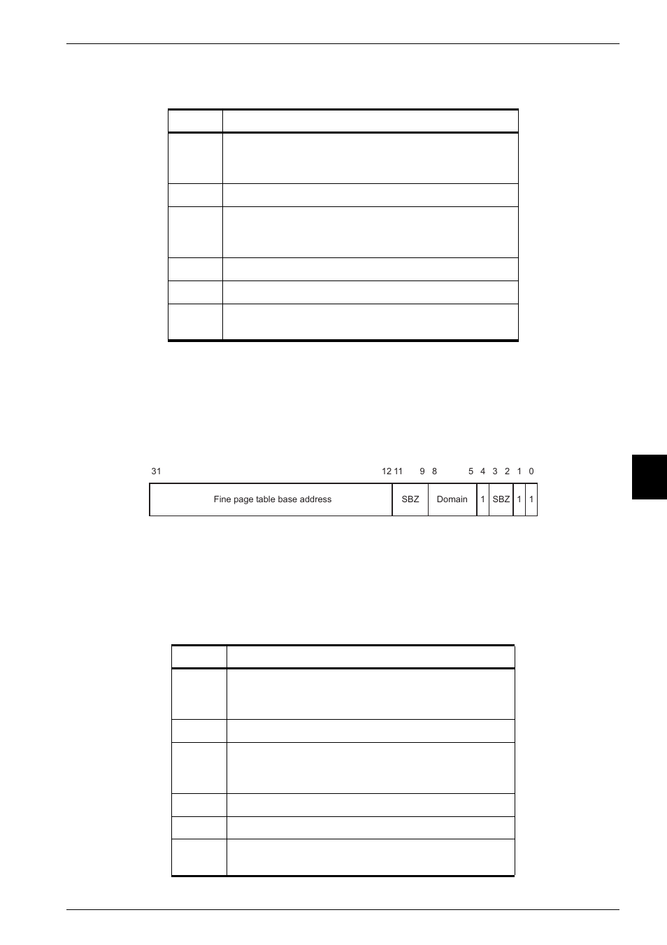 Figure 7-7, Table 7-5, Table 7-6 | 6 fine page table descriptor | Epson ARM.POWERED ARM720T User Manual | Page 105 / 224