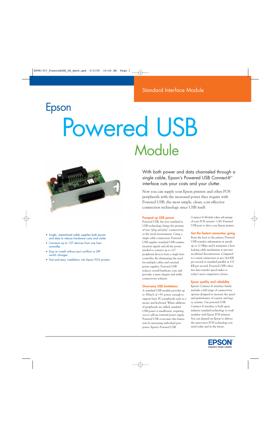 Epson SD-DSPUSBB User Manual | 2 pages