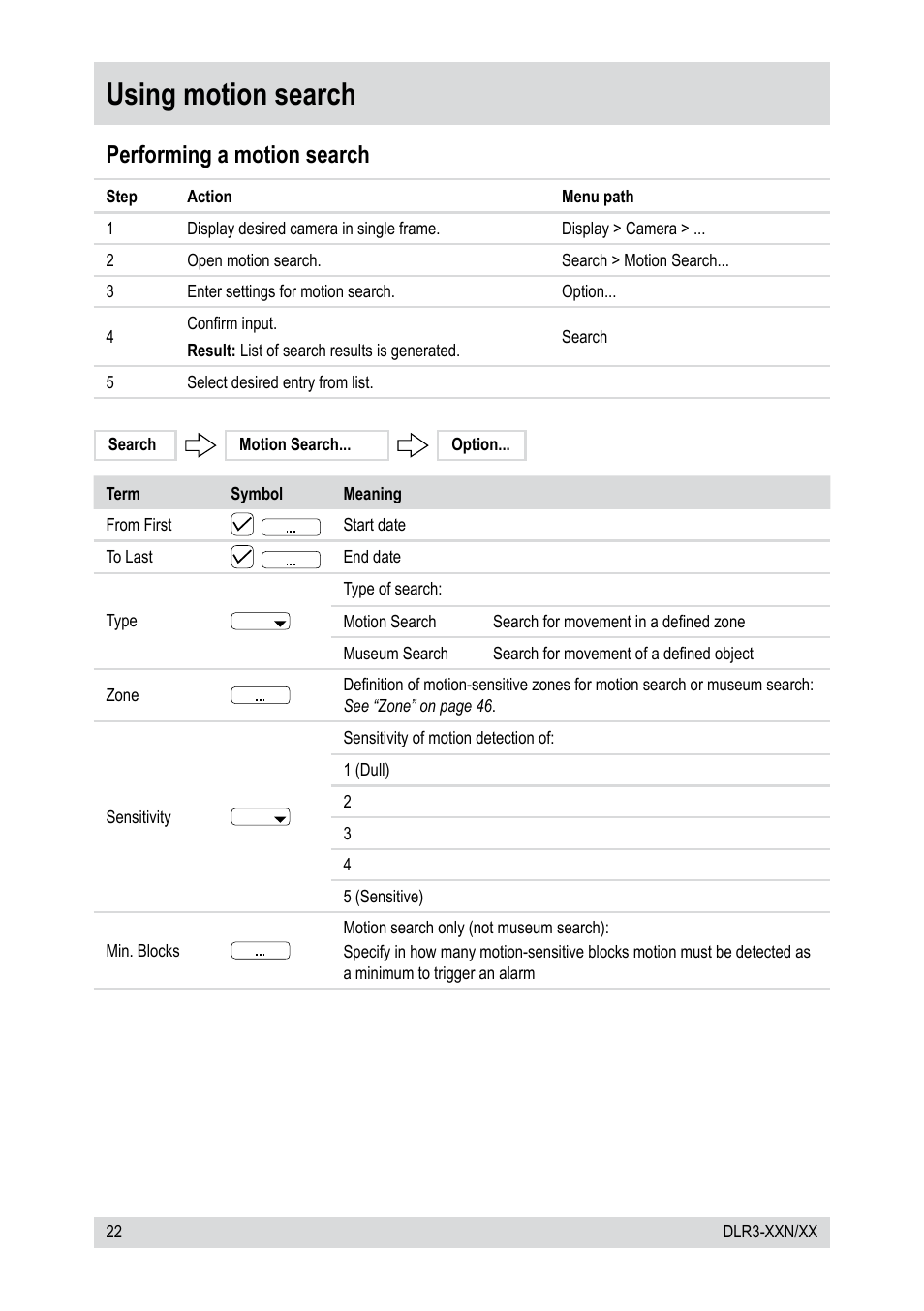 Using motion search, Performing a motion search | Epson DLR3-08N/410CD User Manual | Page 22 / 64
