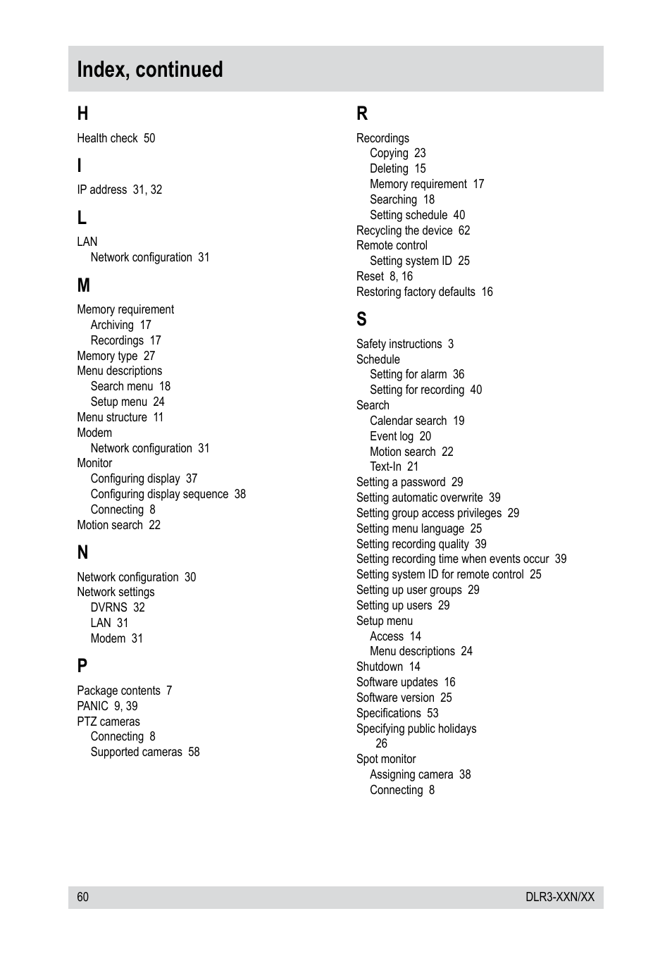 Index, continued | Epson DLR3-08N/410CD User Manual | Page 60 / 64