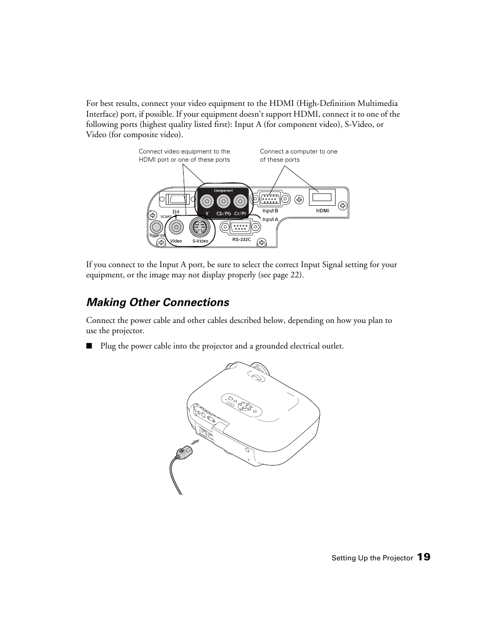 Making other connections | Epson PRO CINEMA 800 User Manual | Page 19 / 80