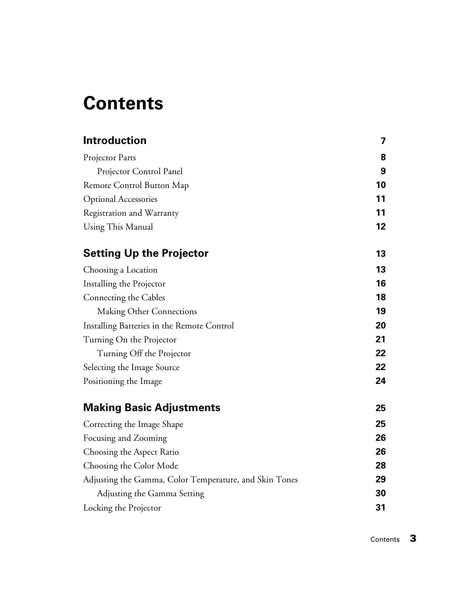 Epson PRO CINEMA 800 User Manual | Page 3 / 80