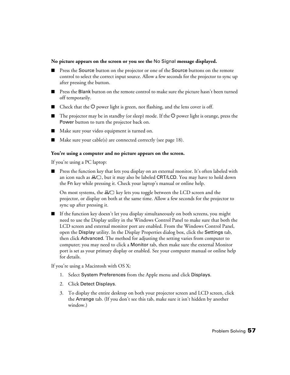 Epson PRO CINEMA 800 User Manual | Page 57 / 80