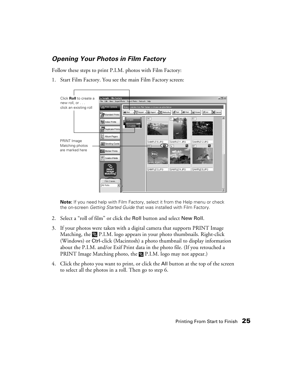 25 opening your photos in film factory | Epson B163A User Manual | Page 30 / 81