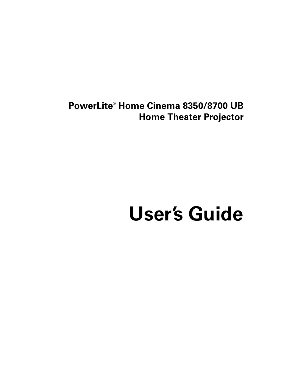 Epson POWERLITE 8350 User Manual | 80 pages