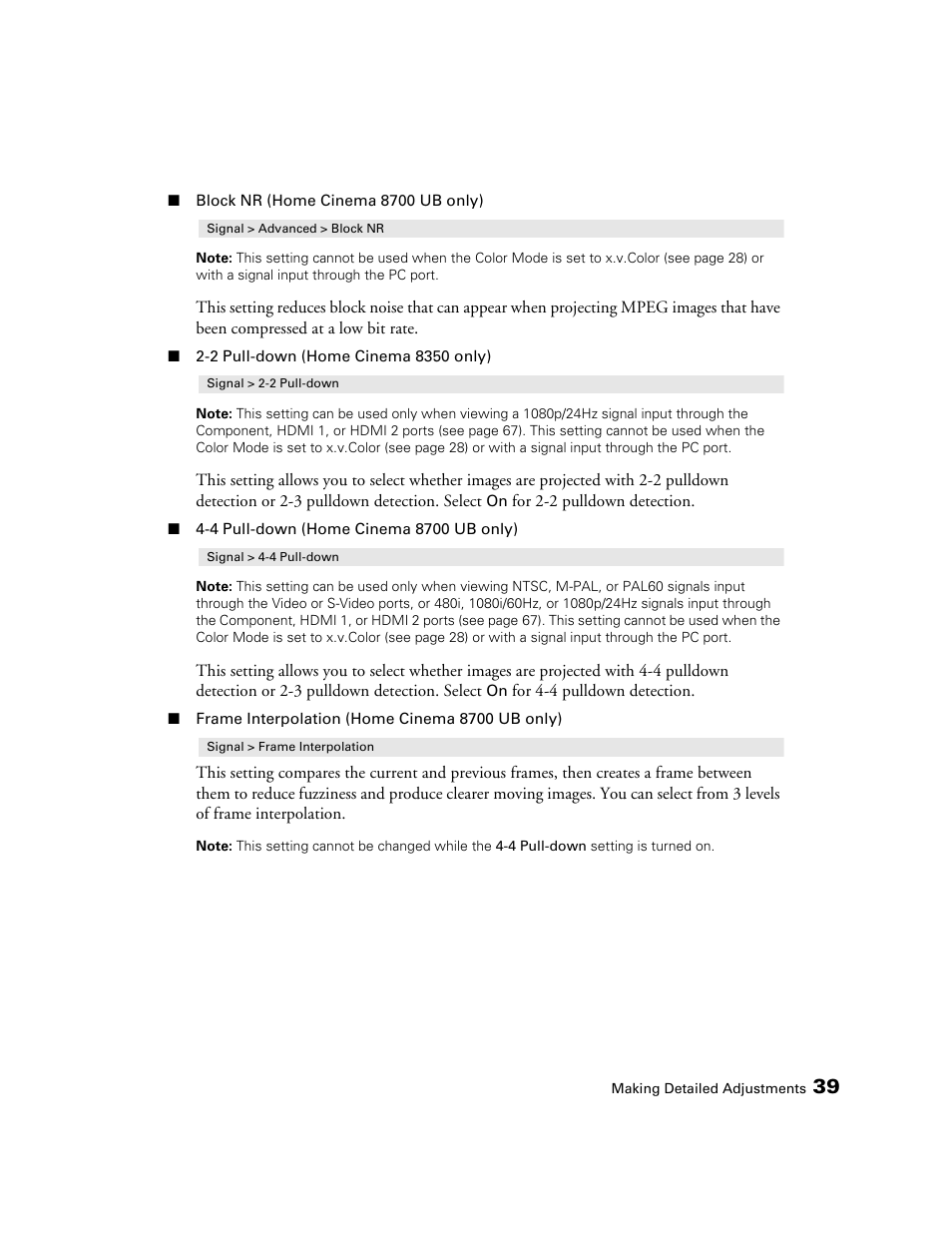 Epson POWERLITE 8350 User Manual | Page 39 / 80