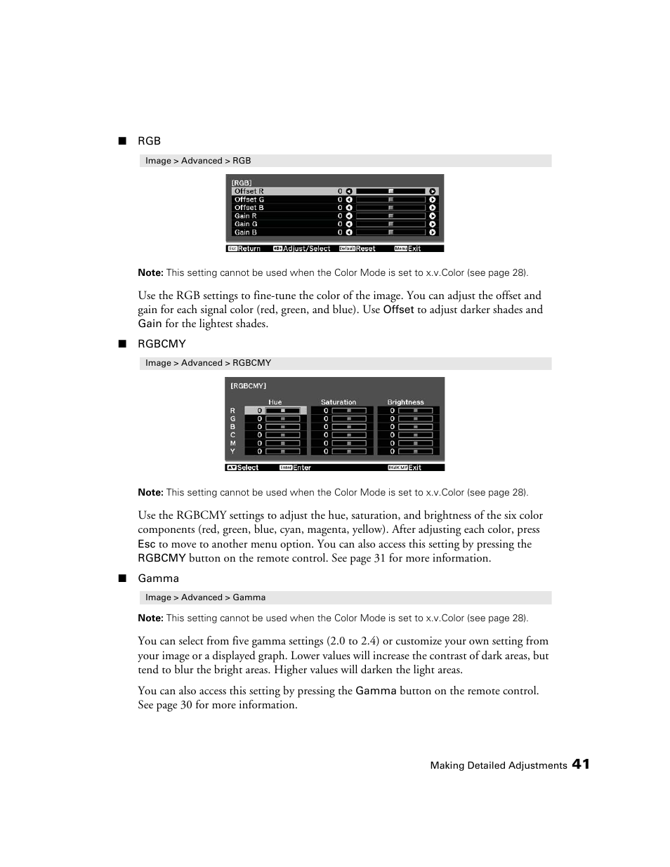Epson POWERLITE 8350 User Manual | Page 41 / 80
