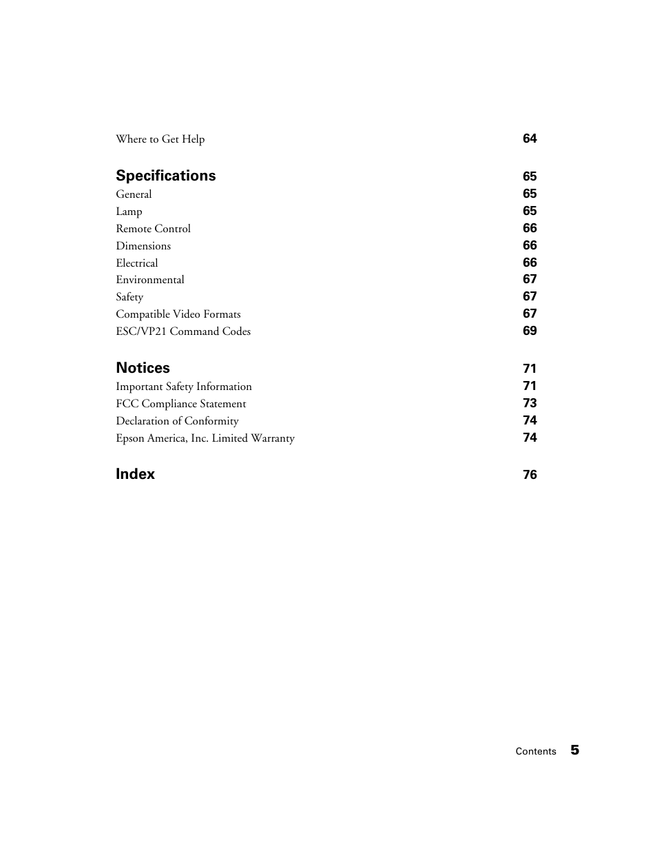 Epson POWERLITE 8350 User Manual | Page 5 / 80