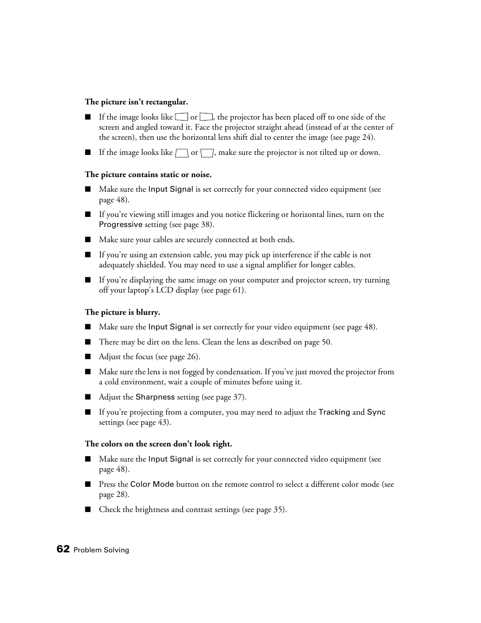 Epson POWERLITE 8350 User Manual | Page 62 / 80