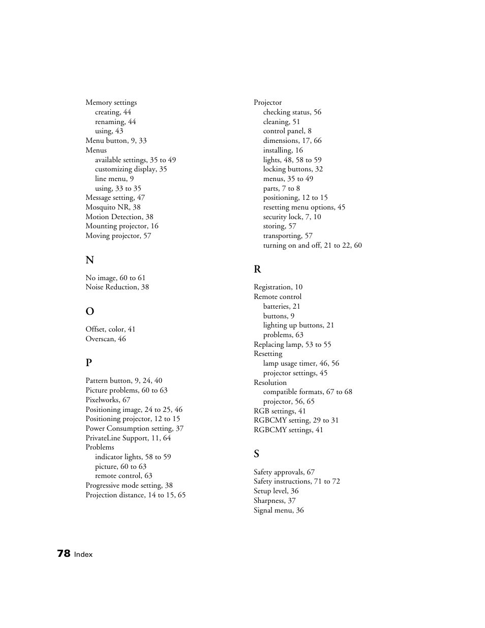 Epson POWERLITE 8350 User Manual | Page 78 / 80