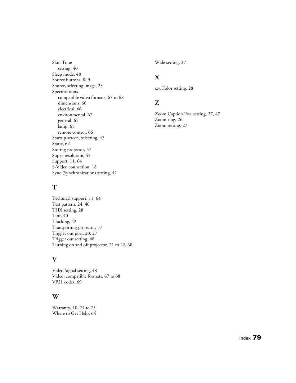Epson POWERLITE 8350 User Manual | Page 79 / 80