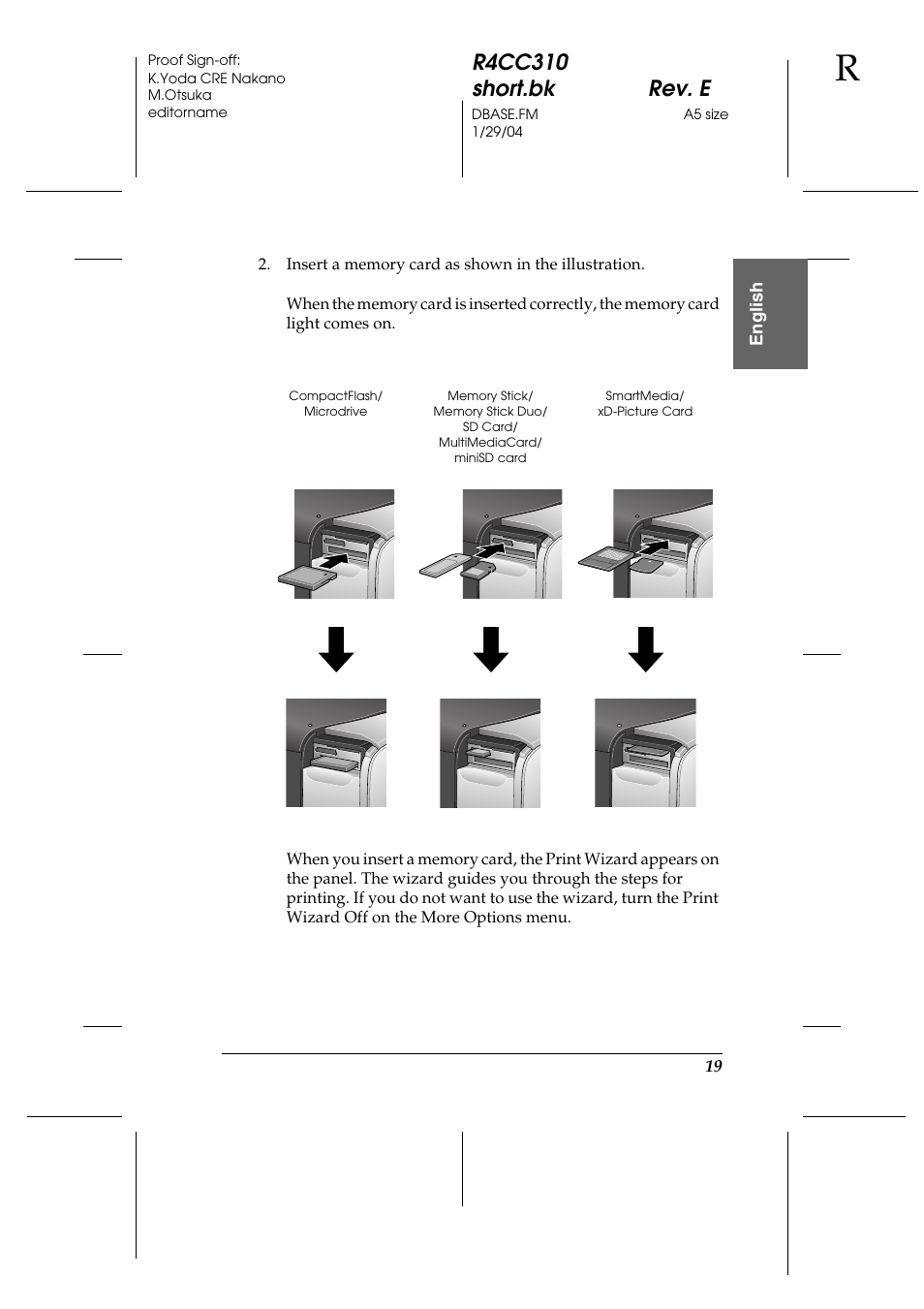 R4cc310 short.bk rev. e | Epson A251B User Manual | Page 19 / 86