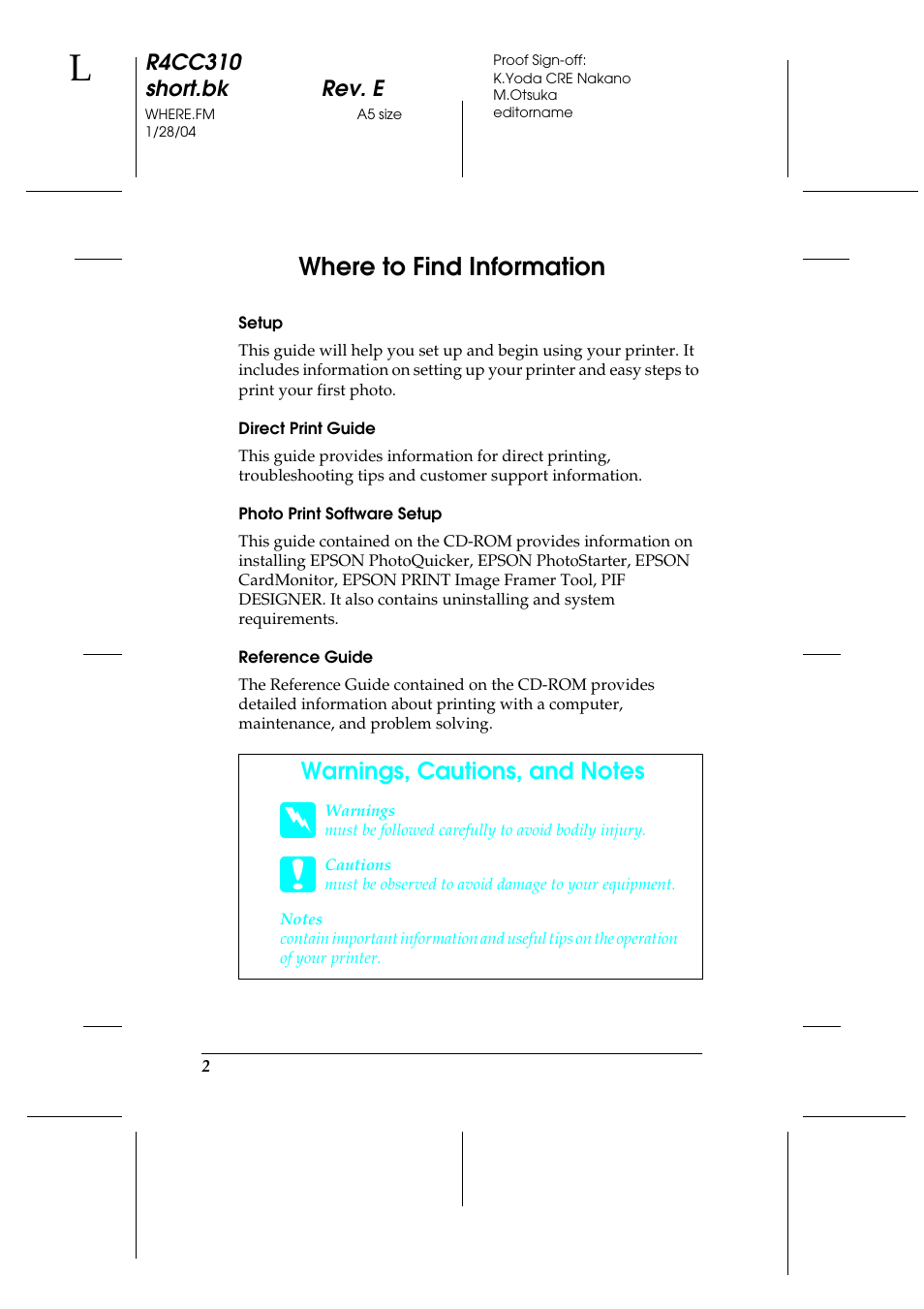 Where to find information | Epson A251B User Manual | Page 2 / 86
