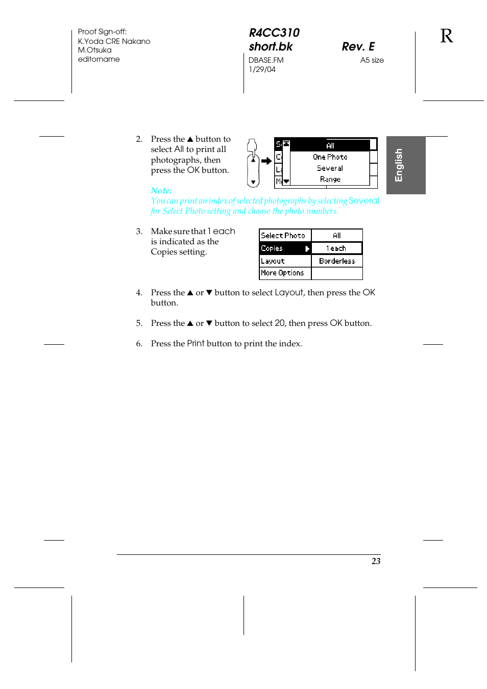 R4cc310 short.bk rev. e | Epson A251B User Manual | Page 23 / 86