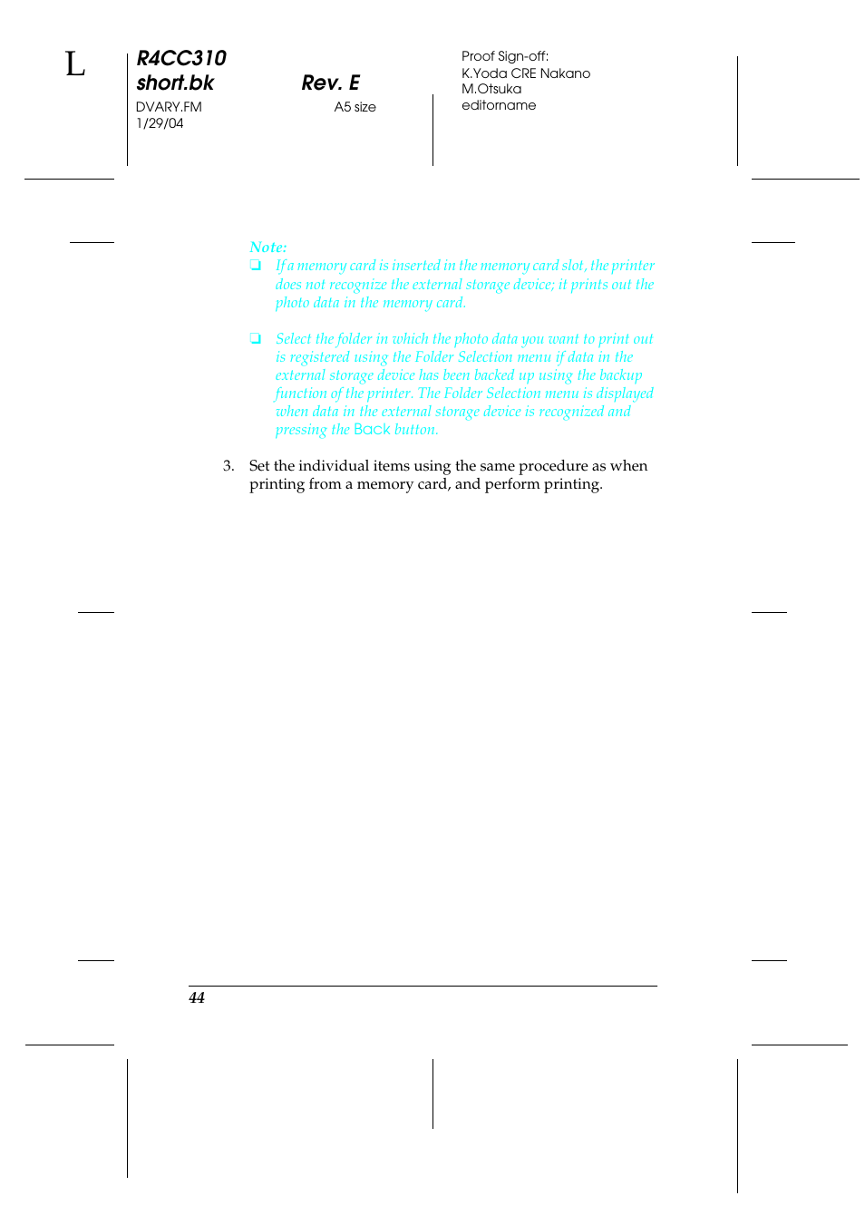 R4cc310 short.bk rev. e | Epson A251B User Manual | Page 44 / 86
