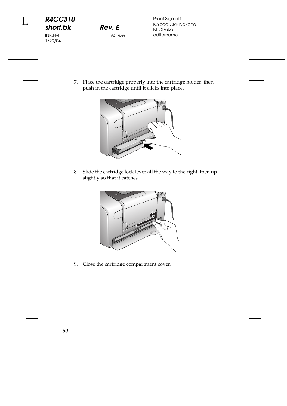 R4cc310 short.bk rev. e | Epson A251B User Manual | Page 50 / 86