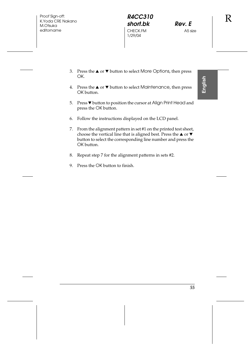 R4cc310 short.bk rev. e | Epson A251B User Manual | Page 55 / 86