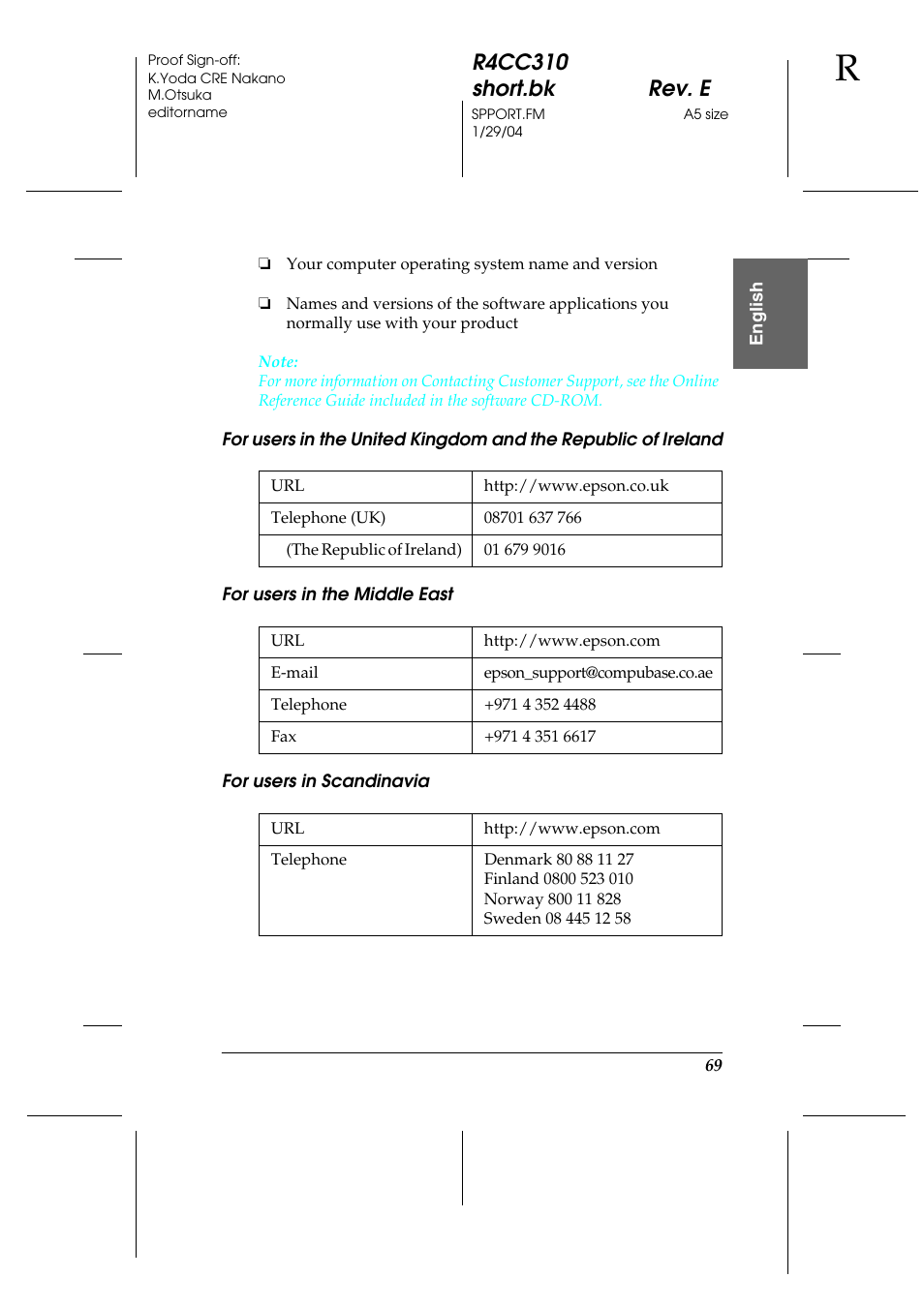 R4cc310 short.bk rev. e | Epson A251B User Manual | Page 69 / 86