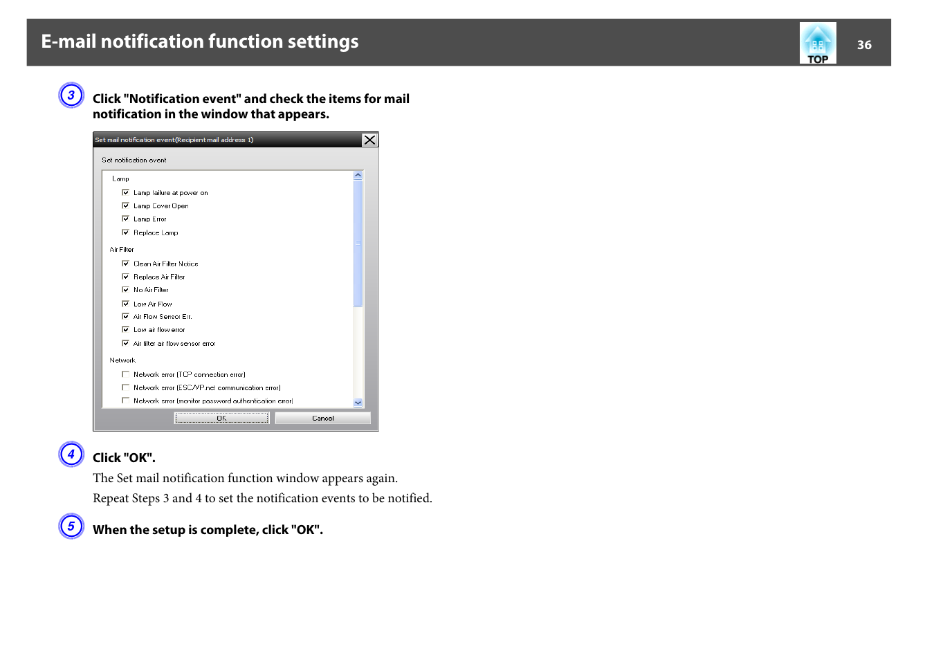 Epson EMP MONITOR OPERATION V4.30 User Manual | Page 36 / 42