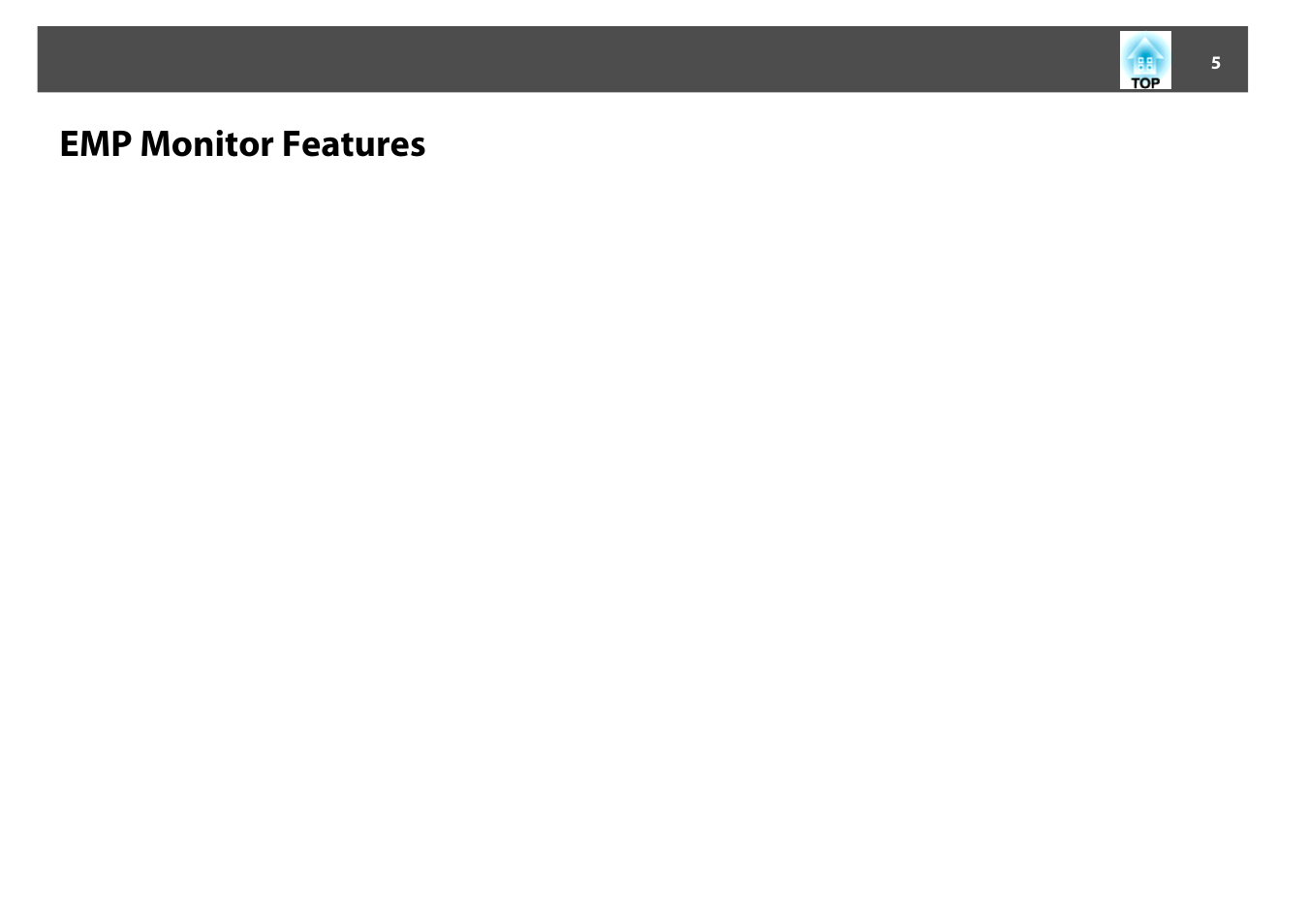 Emp monitor features | Epson EMP MONITOR OPERATION V4.30 User Manual | Page 5 / 42