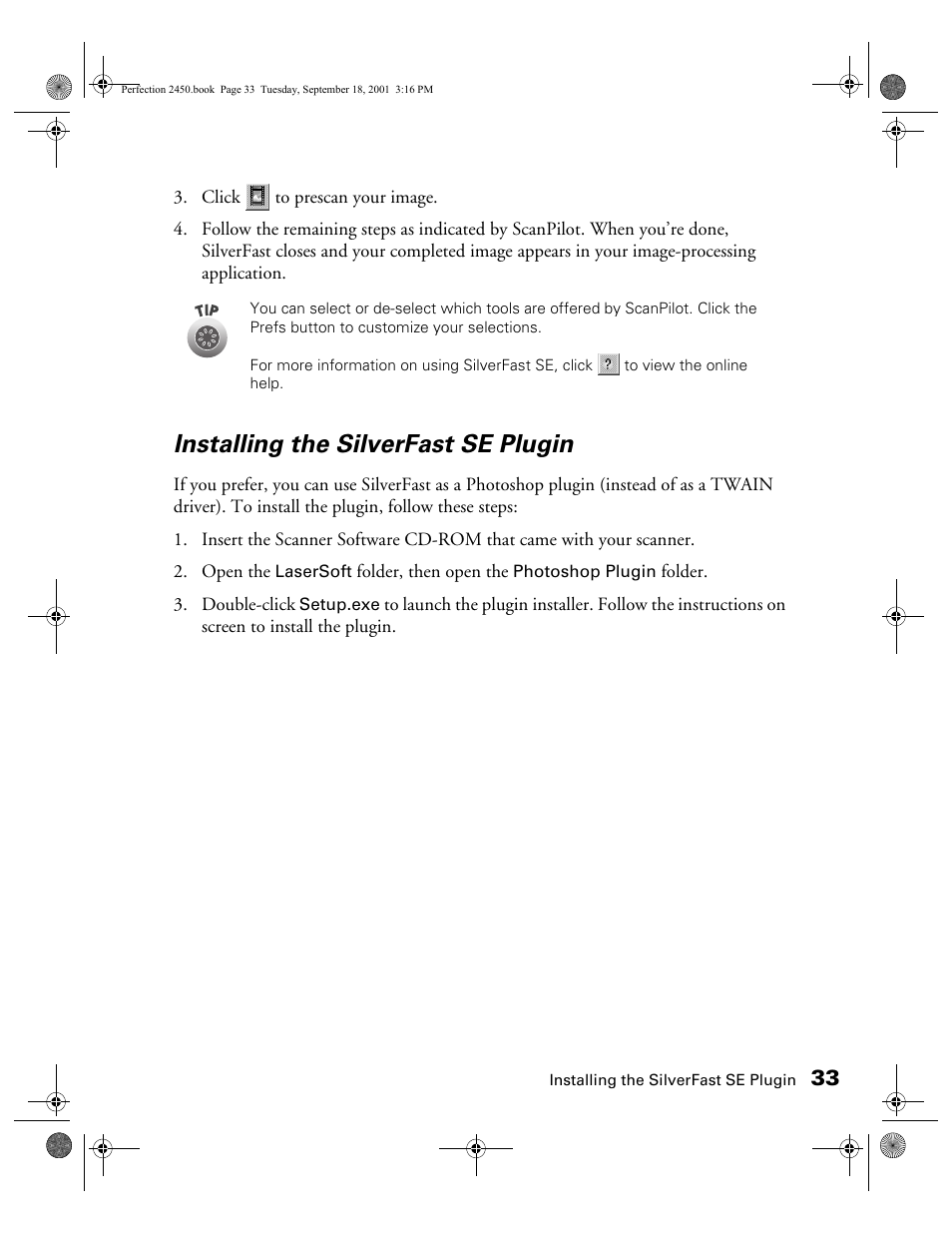 Installing the silverfast se plugin | Epson Prefection 2450 User Manual | Page 37 / 58