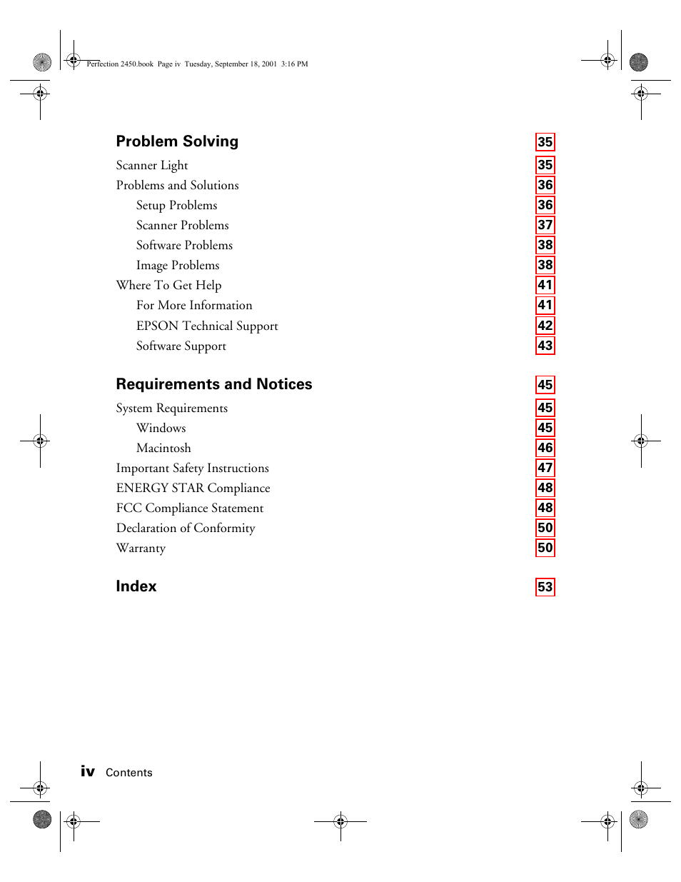 Epson Prefection 2450 User Manual | Page 4 / 58