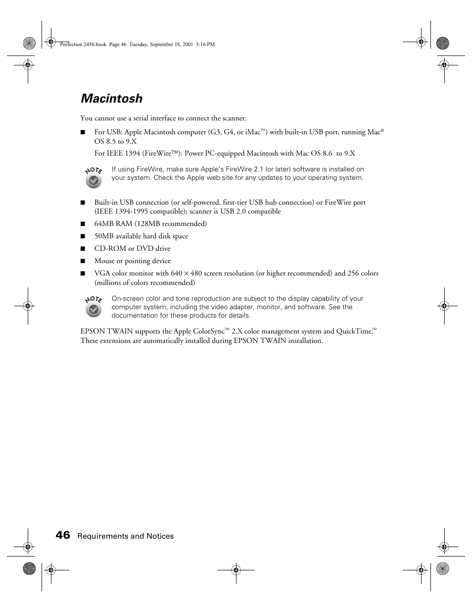 Macintosh | Epson Prefection 2450 User Manual | Page 50 / 58