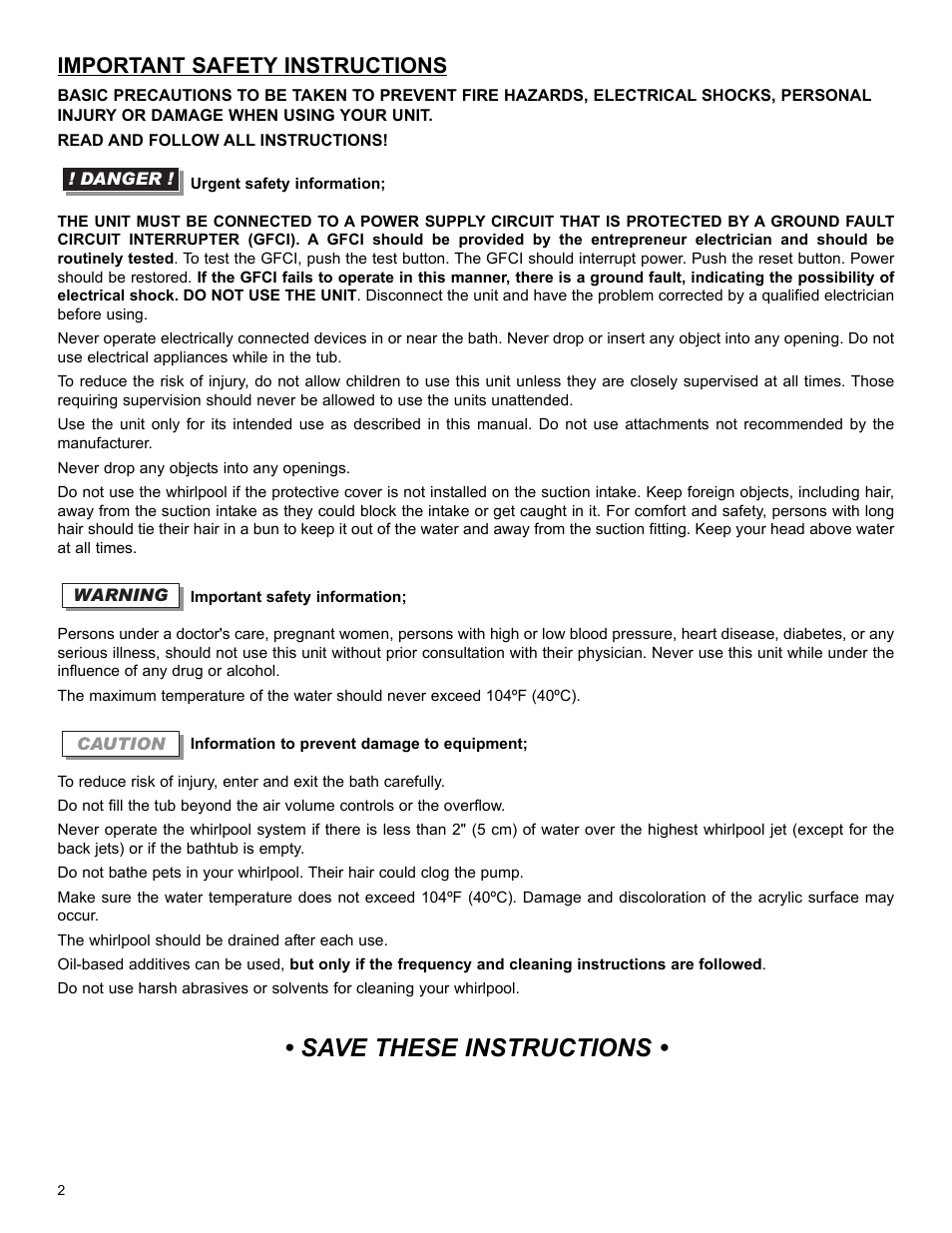 Save these instructions, Important safety instructions | Epson 10050073 User Manual | Page 2 / 16