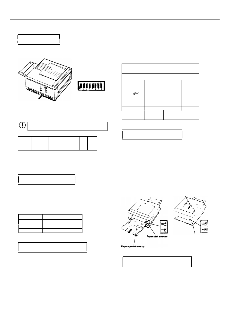 Switch settings, Selecting a paper size, Printing methods summary | Paper delivery choices, Printer driver information, Epl-6000 laser printer | Epson EPL-6000 User Manual | Page 4 / 9