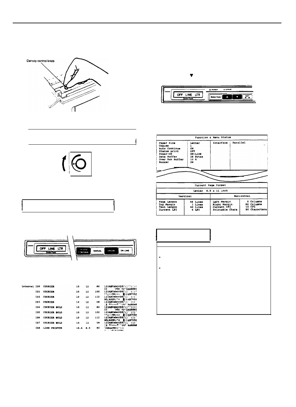 Font and st atus print tests, The font print test, Status print test | Error messages, Font and status print tests, Epl-6000 laser printer, Change drum | Epson EPL-6000 User Manual | Page 6 / 9