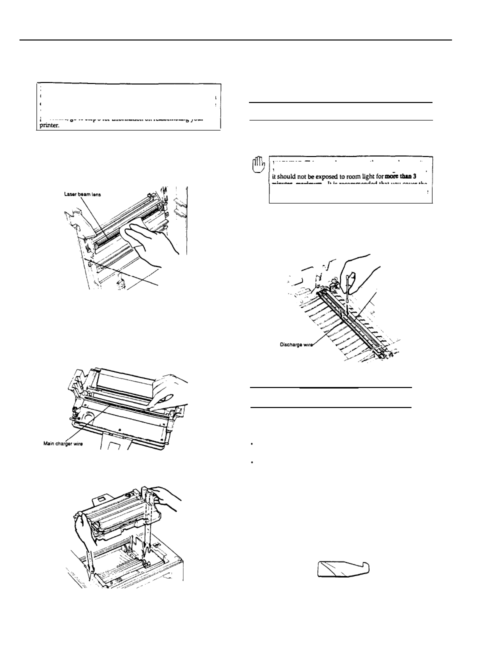 Cleaning the laser beam lens, General printer maintenance, Cleaning the developer unit | Epl-6000 laser printer, Epl-8, Laser printers | Epson EPL-6000 User Manual | Page 8 / 9