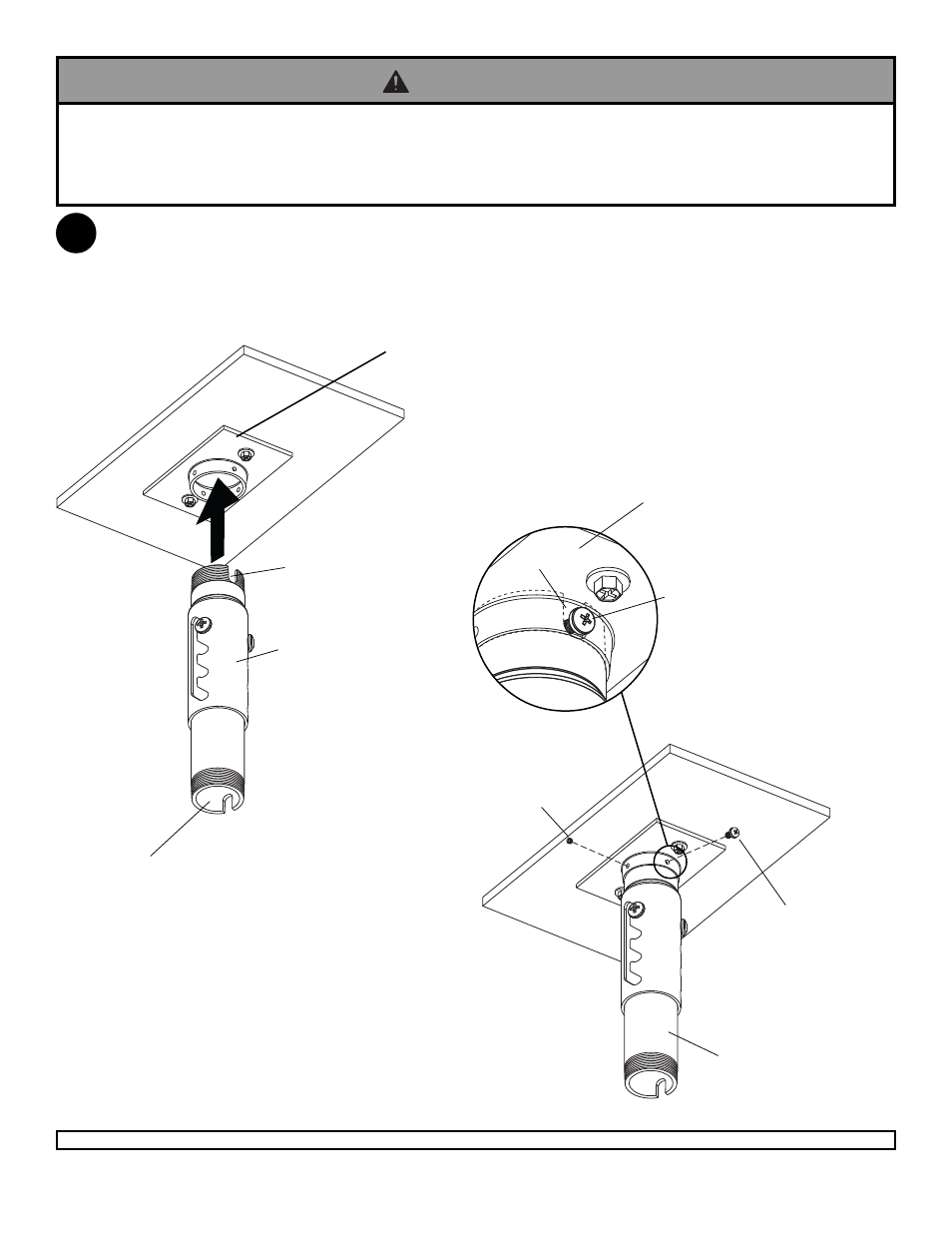 Installation to ceiling plate, Warning | Epson ELPMBC01 User Manual | Page 4 / 6