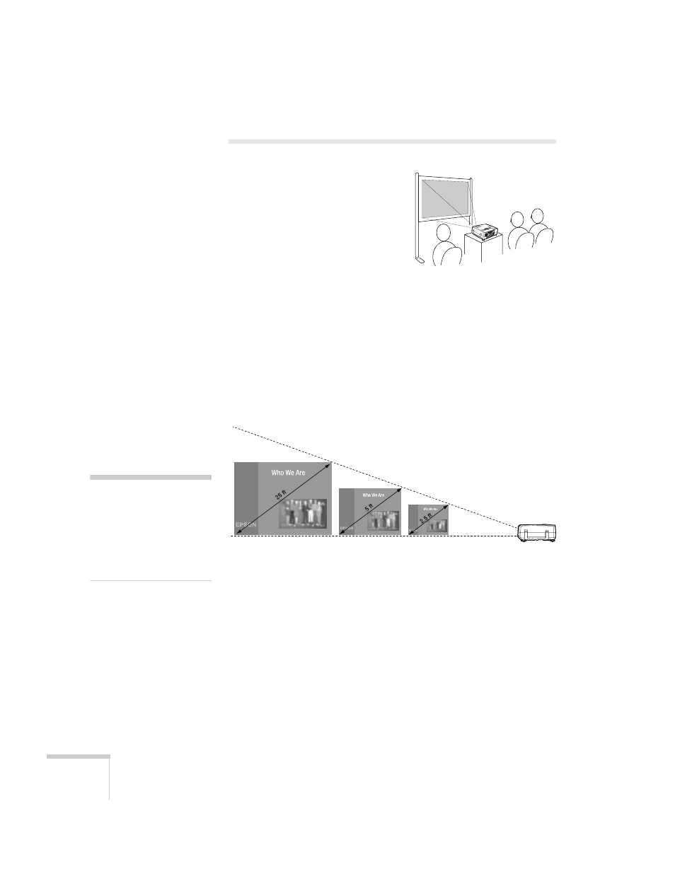 Positioning the projector | Epson 61p User Manual | Page 14 / 116