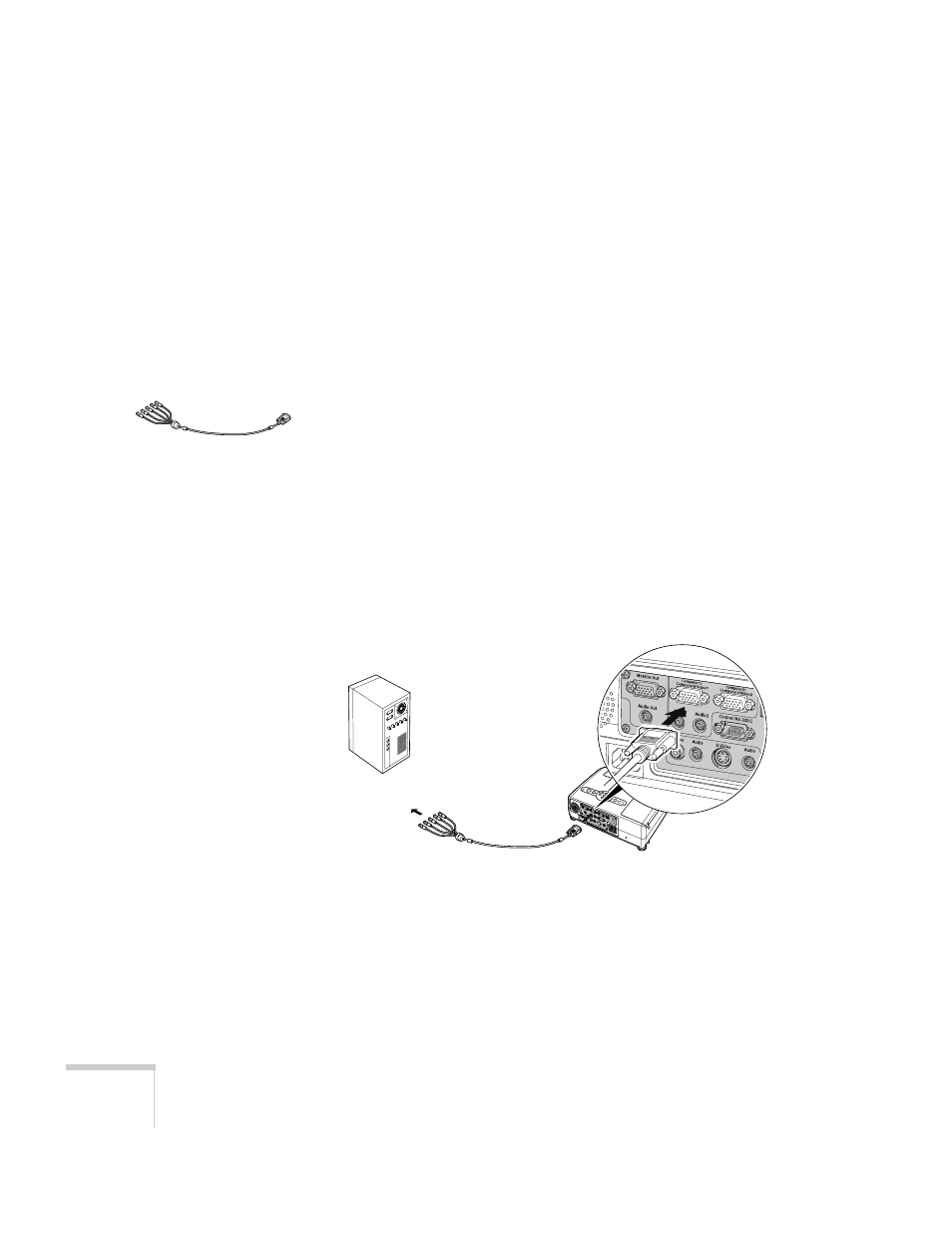 Connecting with a vga-5bnc cable | Epson 61p User Manual | Page 18 / 116
