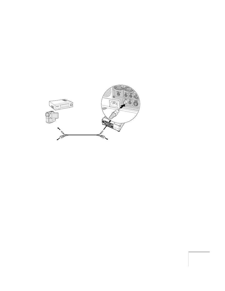 Connecting a composite video source | Epson 61p User Manual | Page 23 / 116