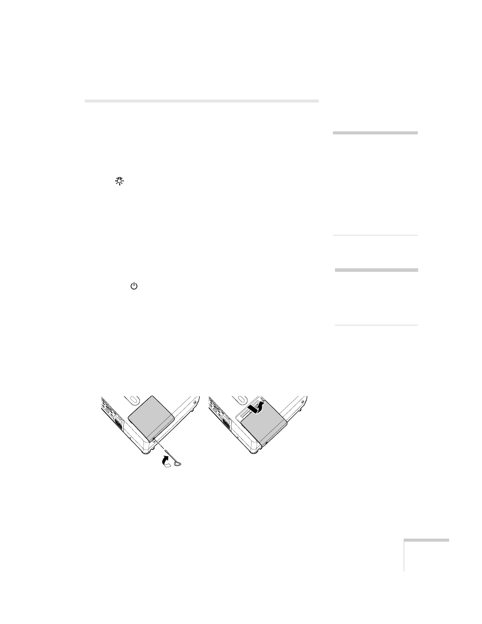 Replacing the lamp | Epson 61p User Manual | Page 73 / 116