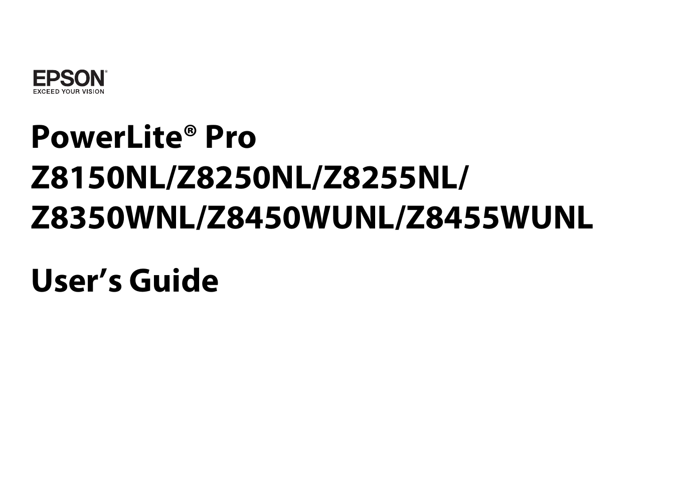 Epson Z8250NL User Manual | 256 pages