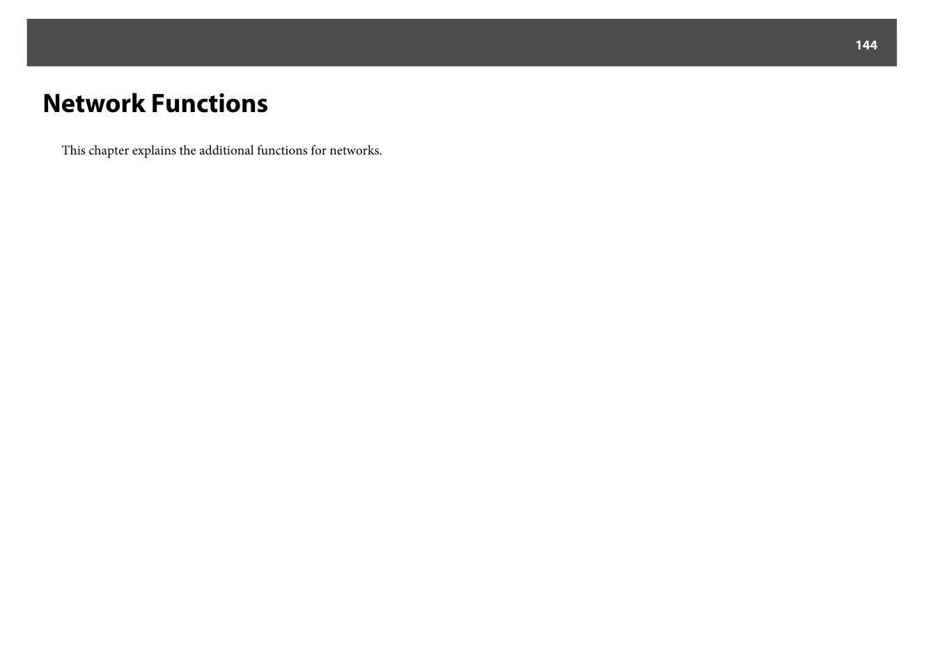 Network functions | Epson Z8250NL User Manual | Page 144 / 256