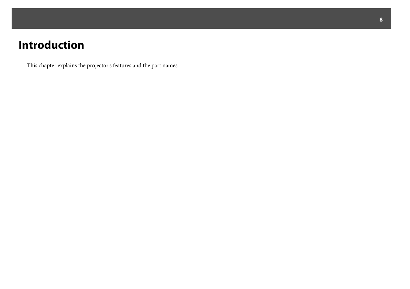 Introduction | Epson Z8250NL User Manual | Page 8 / 256