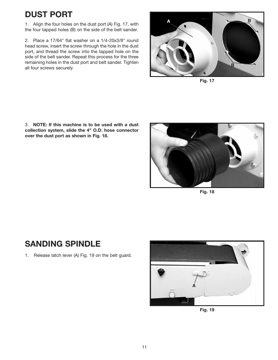Dust port, Sanding spindle | Epson 31-396 User Manual | Page 11 / 24