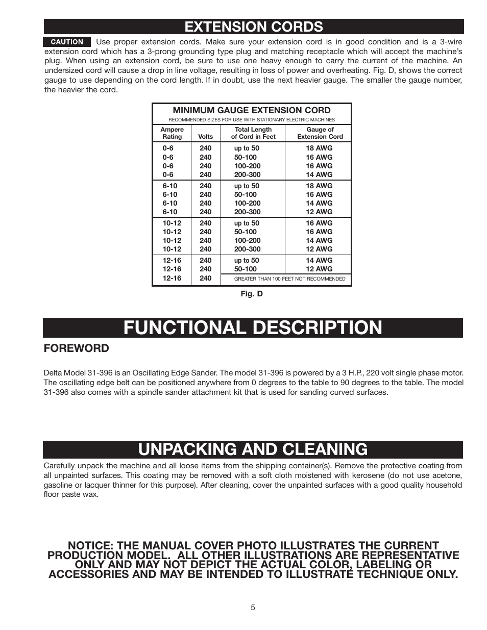 Functional description, Unpacking and cleaning, Extension cords | Foreword | Epson 31-396 User Manual | Page 5 / 24