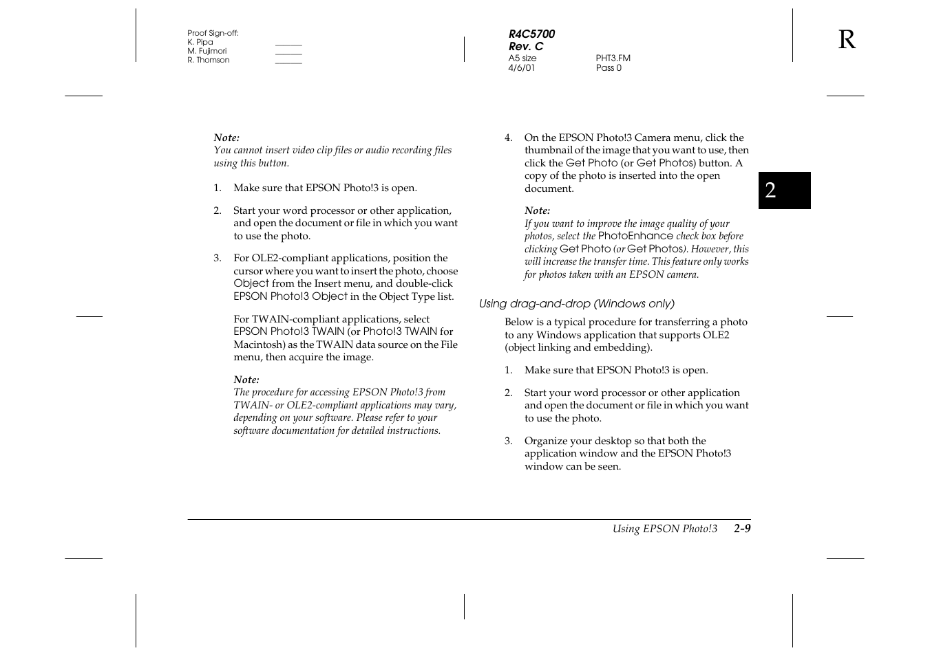 Using drag-and-drop (windows only) | Epson 4012033-00 XXX User Manual | Page 34 / 81