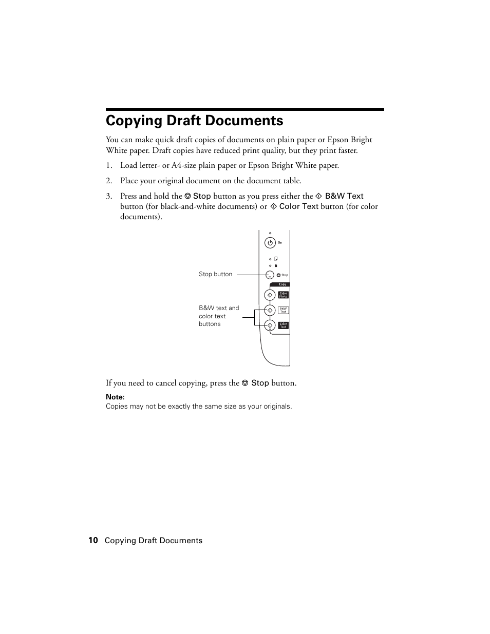 Copying draft documents | Epson NX100 User Manual | Page 10 / 40