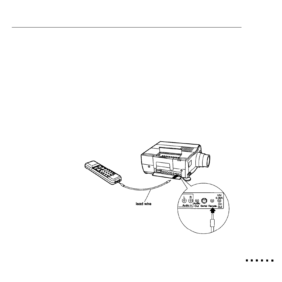 Connecting the remote control with the lead wire | Epson ELP-3000 User Manual | Page 34 / 103