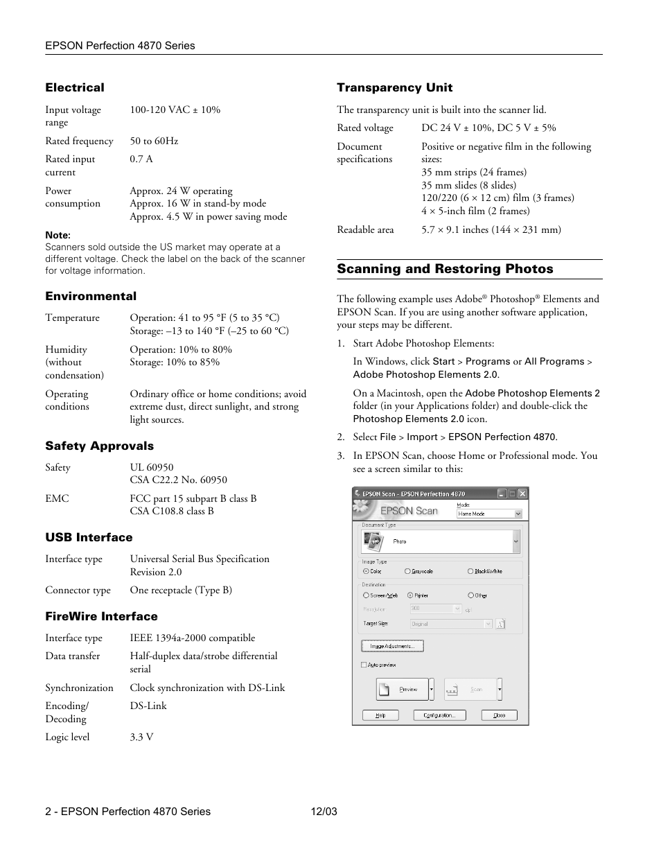 Scanning and restoring photos | Epson 4870 User Manual | Page 2 / 6
