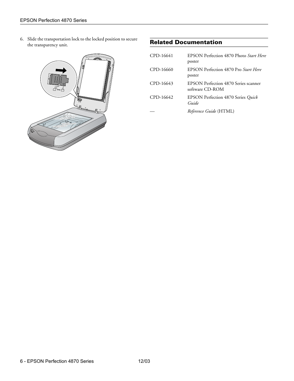 Related documentation | Epson 4870 User Manual | Page 6 / 6