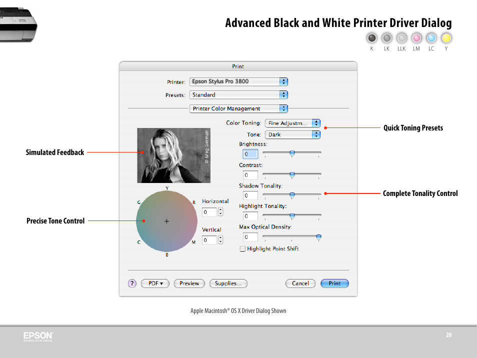 Advanced black and white printer driver dialog | Epson 3800 User Manual | Page 31 / 41