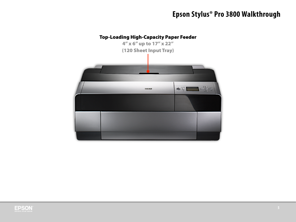 Epson stylus® pro 3800 walkthrough | Epson 3800 User Manual | Page 5 / 41