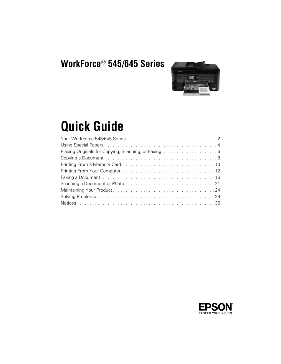 Epson WorkForce 645 User Manual | 44 pages